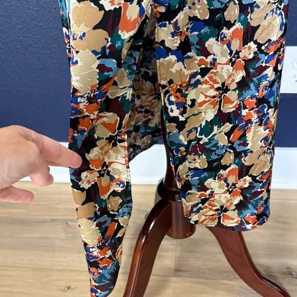Banana Republic Factory Colorful Floral Satiny Midi Dress | XL - Picture 6 of 8